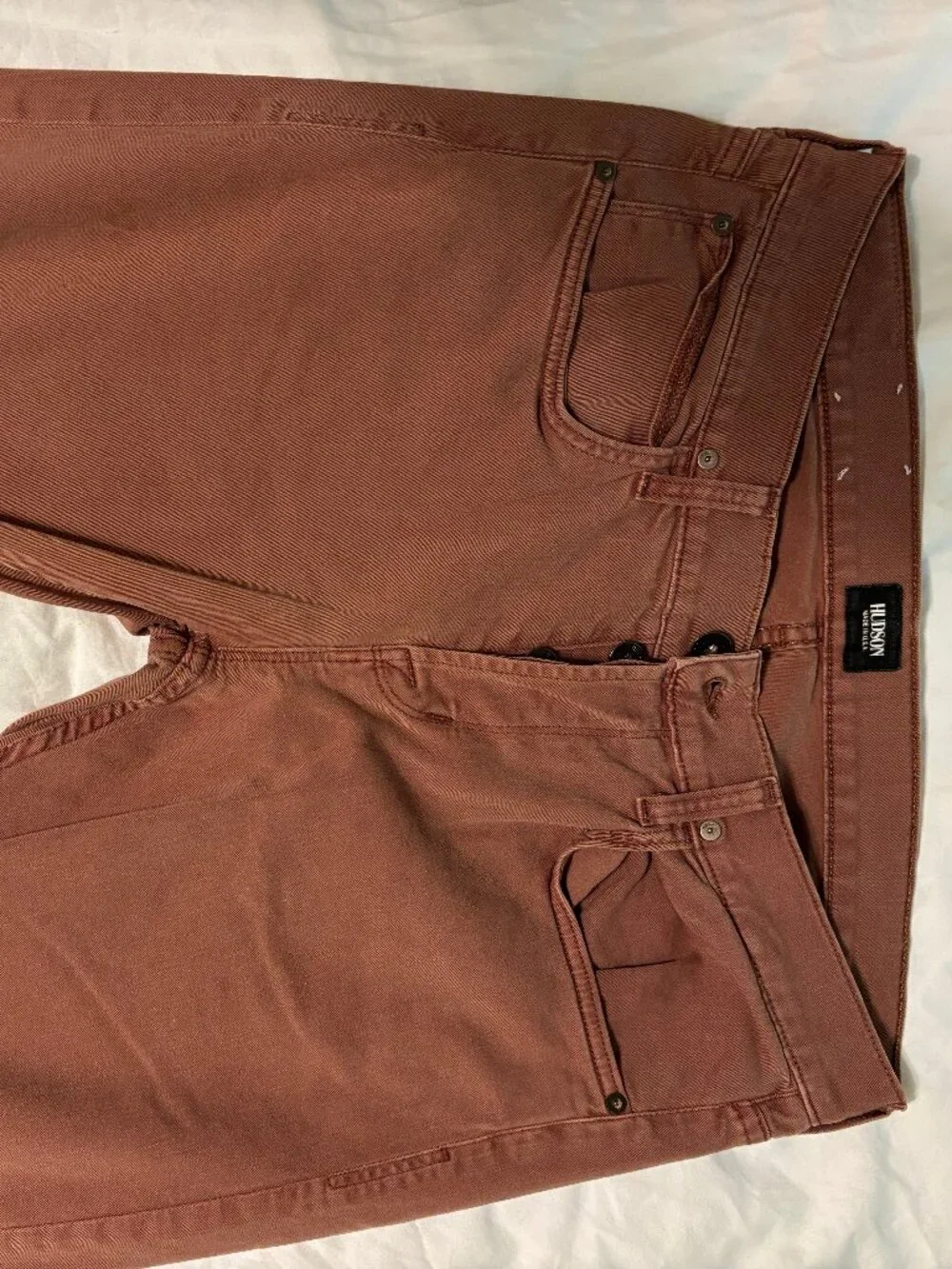 Hudson Jeans Men's Dusty Rose/Mauve Straight Leg Denim - Made in USA - Size 34